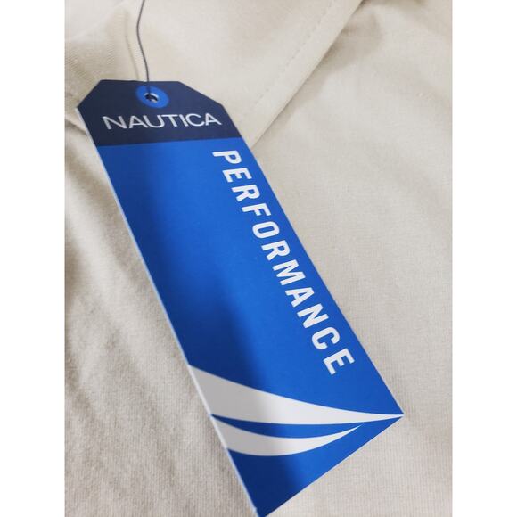 Nautica Polo Shirt Size 2XL XXL Mens Beige Classic Fit Stretch Performance NWT - Picture 4 of 9